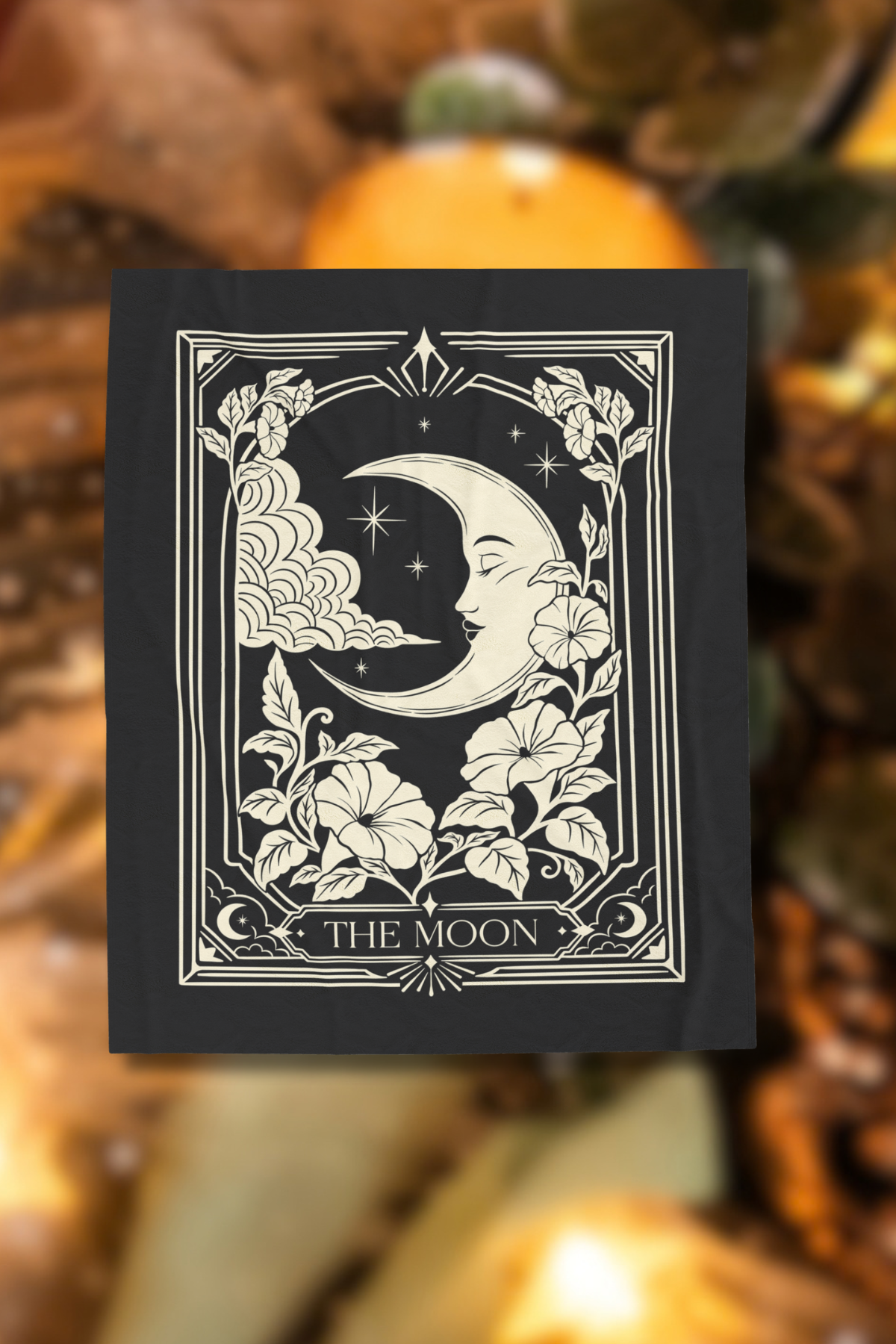 The Moon Tarot Card Plush Blanket