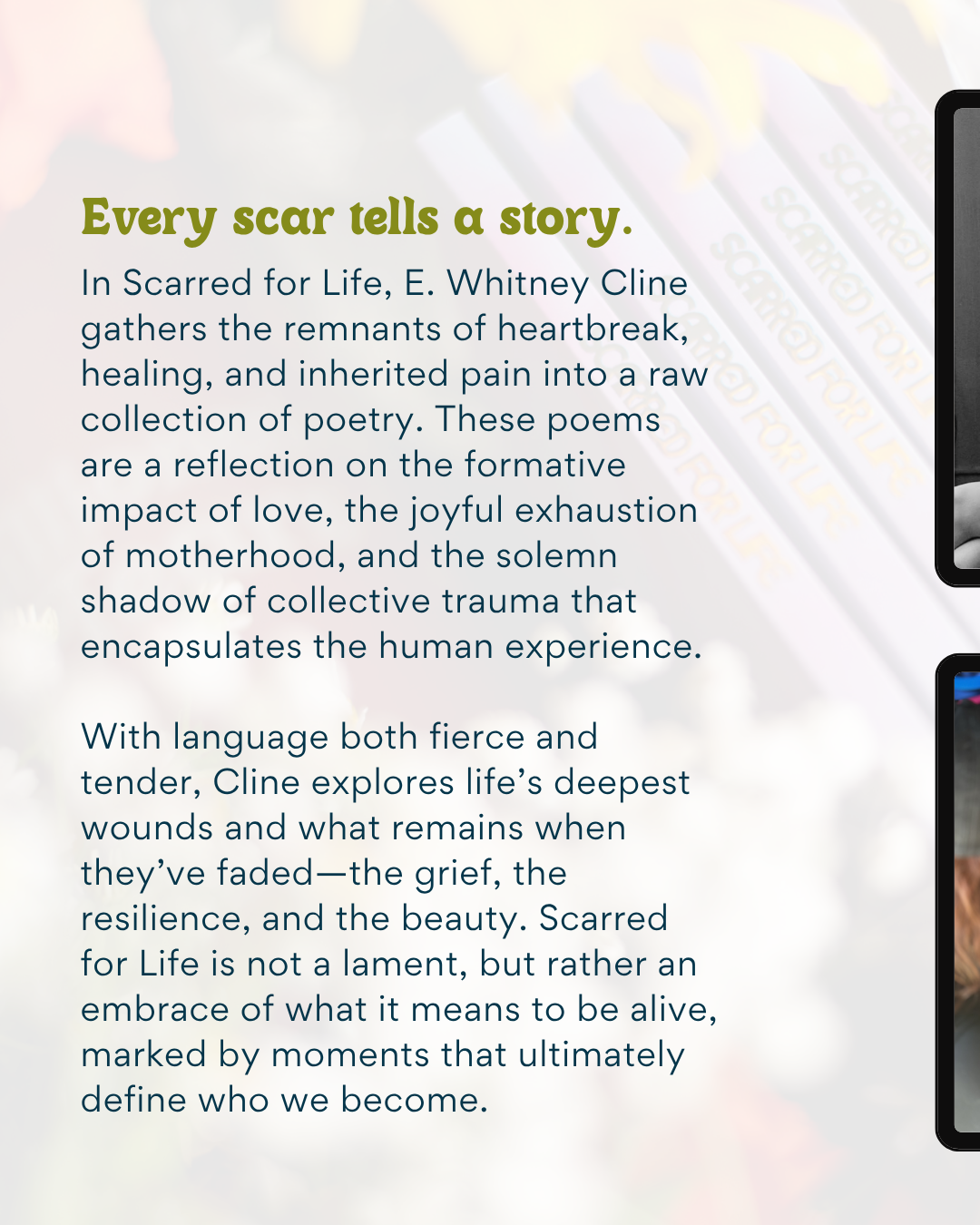 Scarred For Life by E. Whitney Cline | Poetry Collection | Signed Paperback